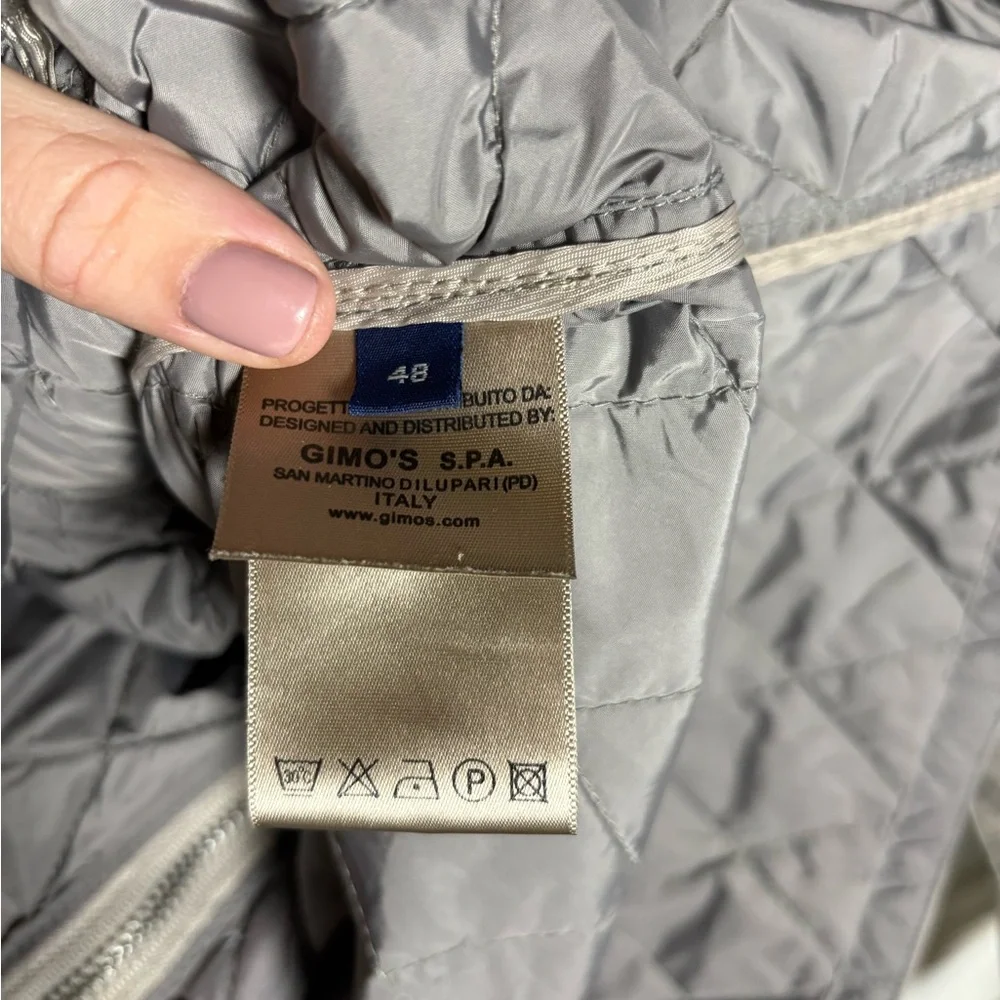 Gimo’s‎ Taupe Melody Micro Puffer Quilted Jacket Classic Preppy Quiet Luxury